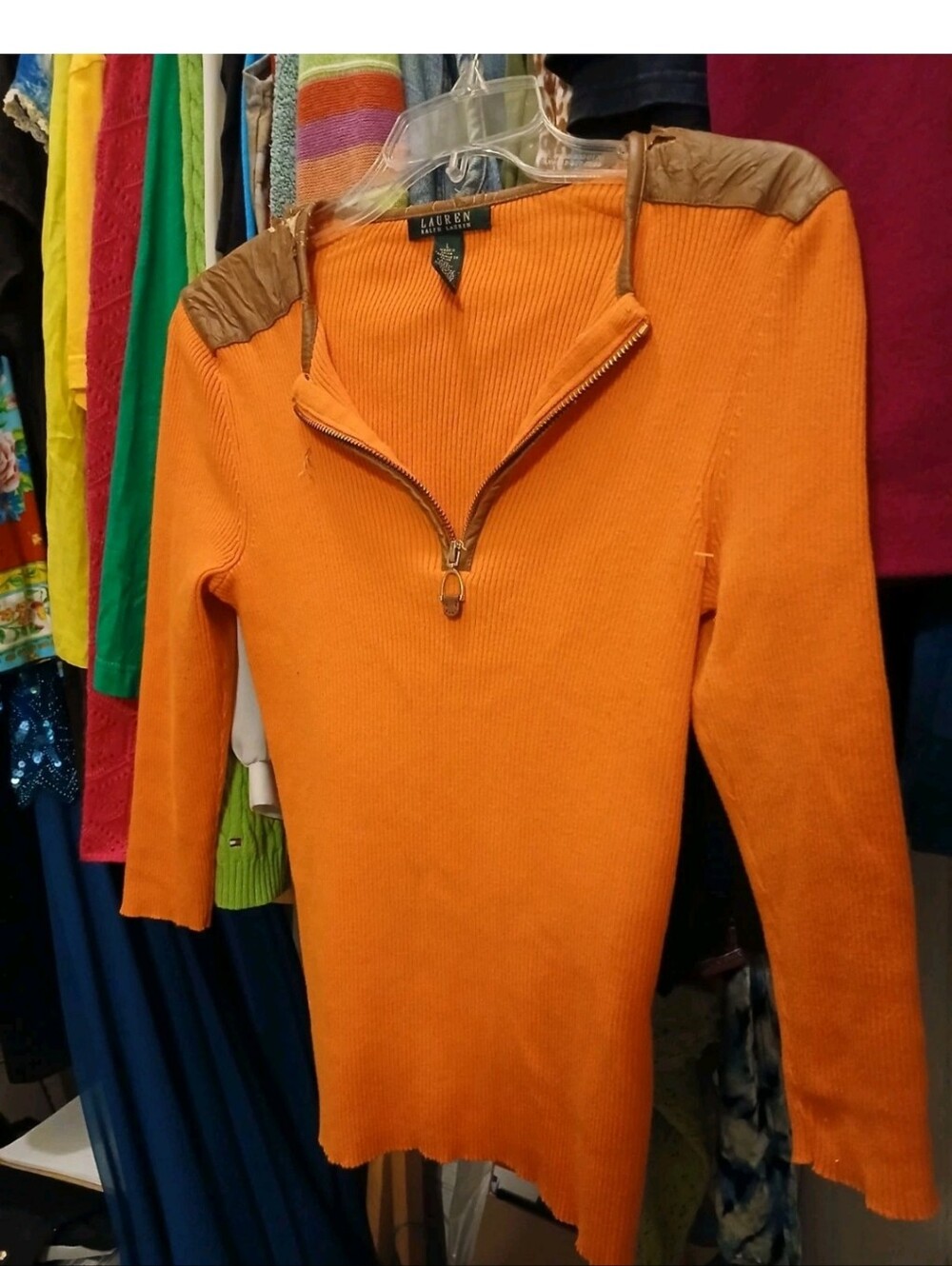 Ralph Lauren Knit Sweater Zip Up 90s Vintage Read Note Fits Small Petite Large